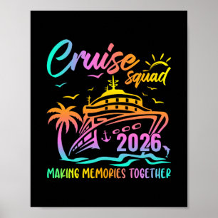 Poster Équipe de croisière 2026 Famille Amis Vacances Cor