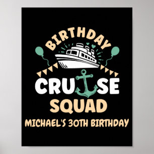 Poster Équipe de croisière d'anniversaire