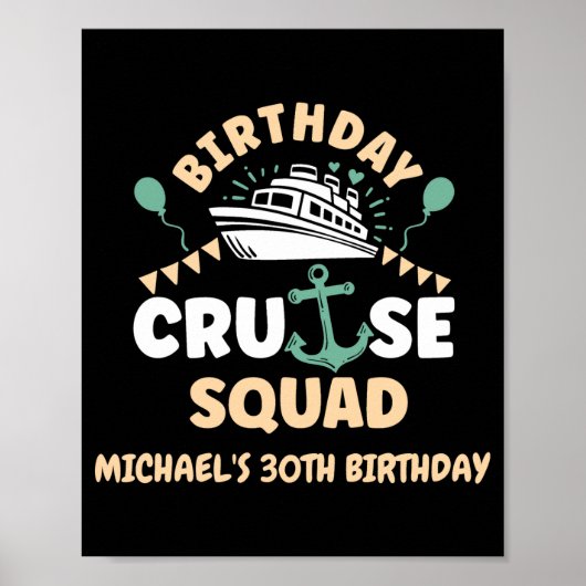 Poster Équipe de croisière d'anniversaire (Devant)