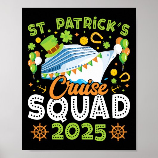Poster Équipe de croisière de la Saint-Patrick 2025 Drôle (Devant)
