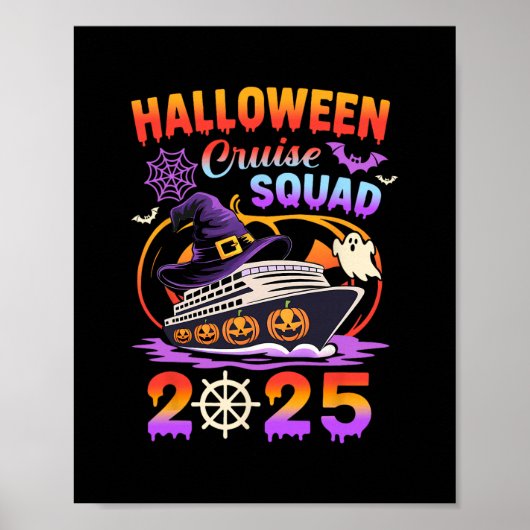 Poster Équipe de croisière Halloween 2025 Vacances citrou (Devant)