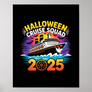 Poster Équipe de croisière Halloween Famille Drôle Pyjama