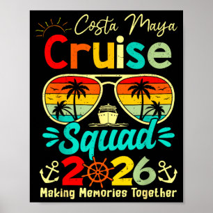 Poster Équipe de croisière vintage Costa-maya 2026