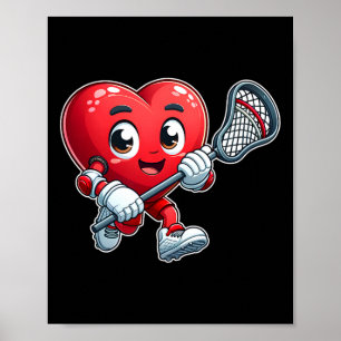 Poster Équipe de crosse de la Saint-Valentin Sportifs 