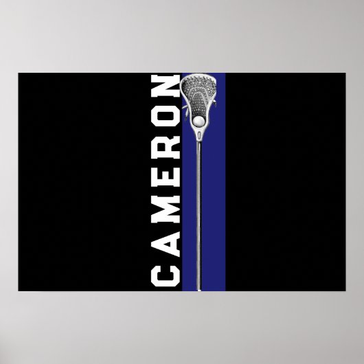 Poster Équipe de crosse personnalisée bleue (Devant)