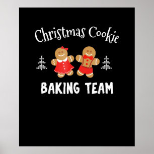 Poster Équipe de cuisine de Noël homme en pain d'épices