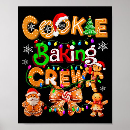Poster Équipe de cuisson de cookies Cuisine Coquette Bow (Devant)
