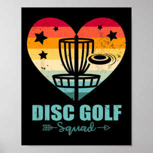Poster Équipe de Disc Golf Vintage Heart Drôle de Disc Go