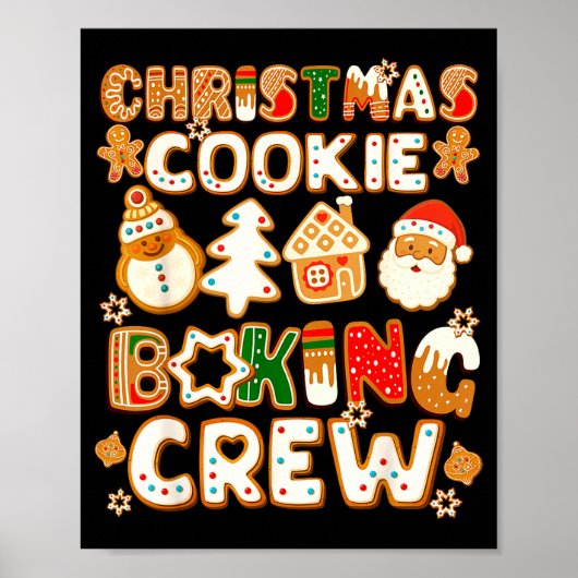 Poster Équipe de fabrication de biscuits de Noël drôle d' (Devant)