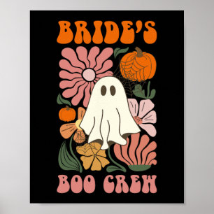 Poster Équipe de fantôme floral de la mariée Halloween En
