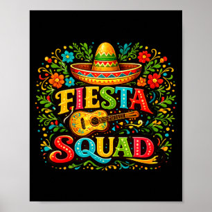 Poster Équipe de fête Cinco De Mayo Drôle de fête mexicai