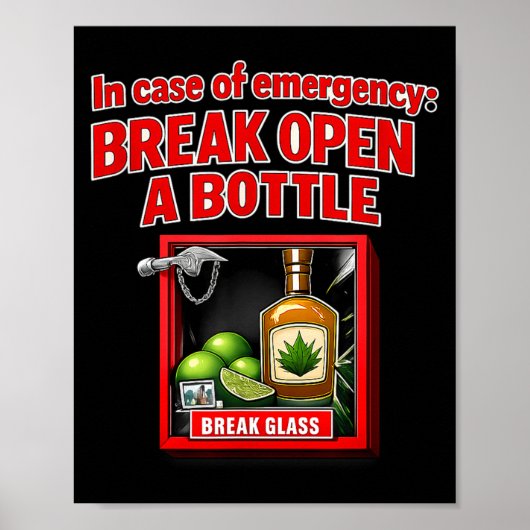 Poster Équipe de fête d'urgence drôle de blague de boisso (Devant)