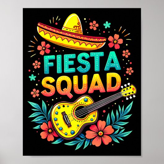 Poster Équipe de fiesta correspondant au thème cinq de ma (Devant)
