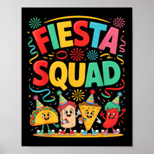 Poster Équipe de fiesta de tacos drôles cinco de mayo