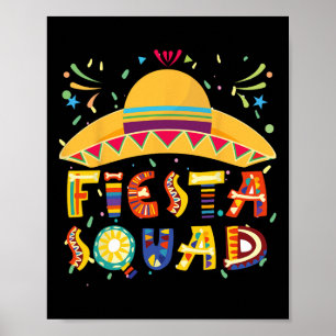 Poster Équipe de Fiesta Mexique Fiesta Taco Guitare Cinco