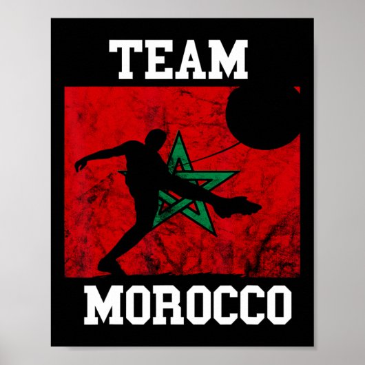 Poster Équipe de foot marocaine Fierté marocaine Maroc (Devant)