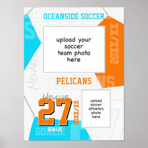 Poster Équipe de football de couleurs d'ÉQUIPE + photo d'