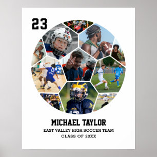 Poster Équipe de football Senior Graduation Sports Photo 