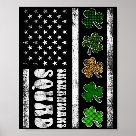 Poster Équipe de frasques de la Saint-Patrick Drapeau amé (Devant)