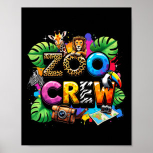 Poster Équipe de girafe du zoo Safari Animalier Gardien d