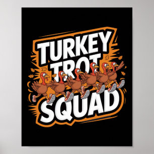 Poster Équipe de jogging de la dinde de Thanksgiving Dind