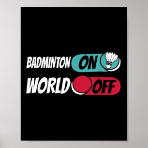 Poster Équipe de joueur de badminton navette badminton su
