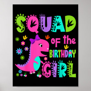 Poster Équipe de la fille de la saurus rex dinosaure d'an