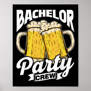 Poster Équipe de la partie de baccalauréat Groom Bride Ba