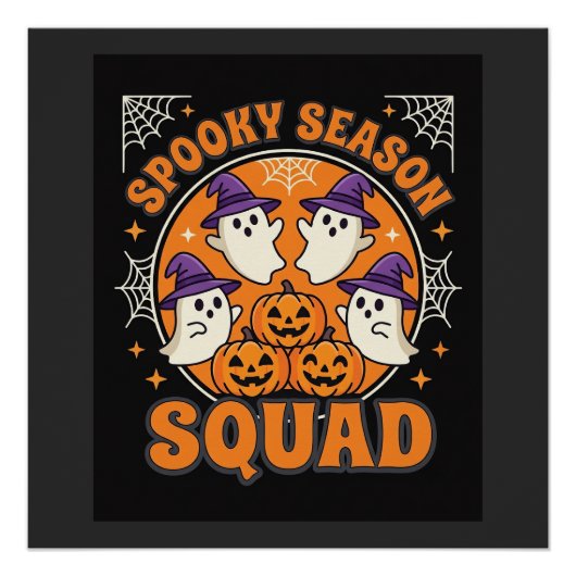 Poster Équipe de la saison effrayante d'Halloween avec de (Devant)