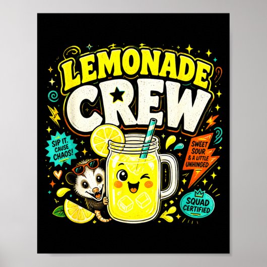 Poster Équipe de limonade drôle enfants mignons stand de  (Devant)