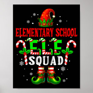 Poster Équipe de lutins de l'école primaire Xmas Chapeau