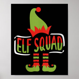 Poster Équipe de lutins féminins Noël drôle de Noël