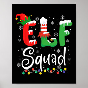 Poster Équipe de lutins tenue de lutin de famille amusant