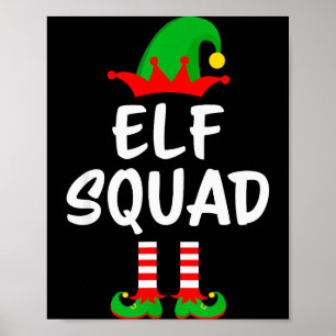 Poster Équipe de lutins tenue de Noël assortie pour la fa
