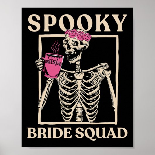 Poster Équipe de mariée effrayante squelette Halloween En (Devant)