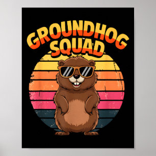 Poster Équipe de marmotte drôle Bonne fête de la marmotte