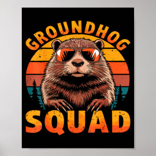 Poster Équipe de marmotte drôle Bonne journée de la marmo