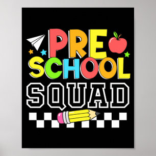 Poster Équipe de maternelle premier jour d'école heureux