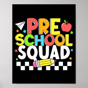 Poster Équipe de maternelle premier jour d'école heureux