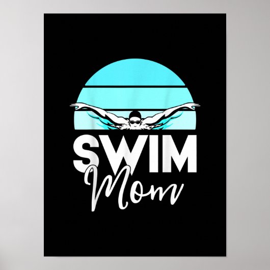Poster Équipe de natation maman Mor école natation Rencon (Devant)