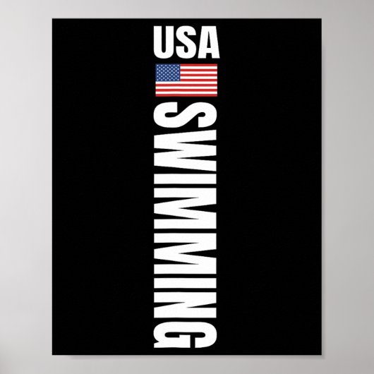 Poster Équipe de natation Usa Swimming drapeau américain (Devant)