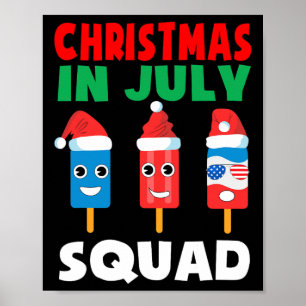 Poster Équipe de Noël en Juillet Équipage Mignon Glaces D