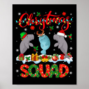 Poster Équipe de Noël Trois Renne du Père Noël Elfe Laman