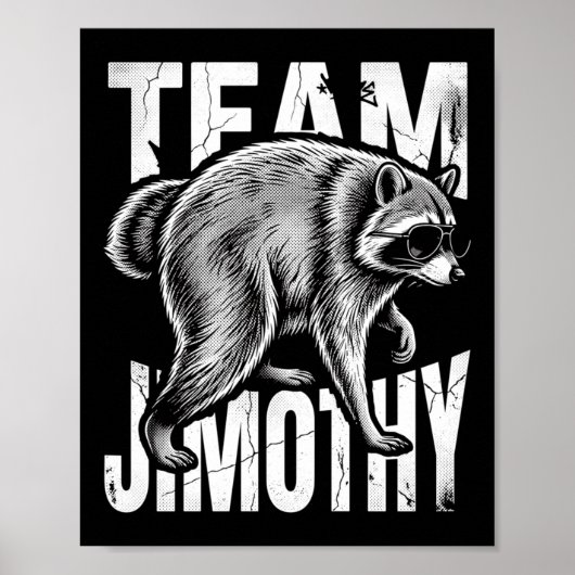 Poster Équipe de panda de déchets drôles de raton laveur (Devant)