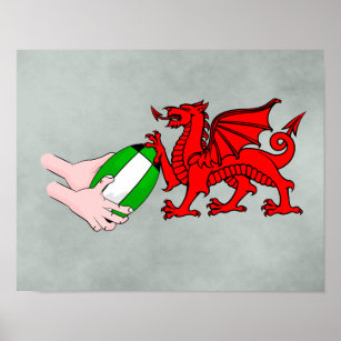 Poster Équipe De Pays De Galles De Rugby Dragon