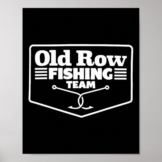 Poster Équipe de pêche à l'ancienne rangée drôle pour hom (Devant)