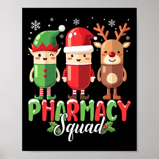 Poster Équipe de pharmacie Costume de Noël Funny Pills Ph (Devant)