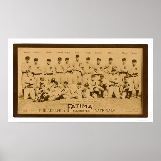 Poster Équipe de Philadelphie Phillies 1913 (Devant)