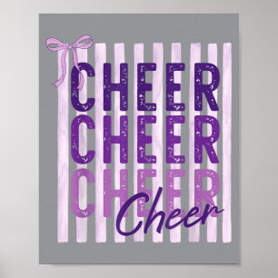 Poster Équipe de pom-pom girls préppy violet enfants