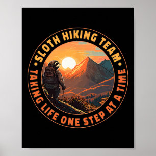 Poster Équipe de randonnée de paresseux prenant la vie un